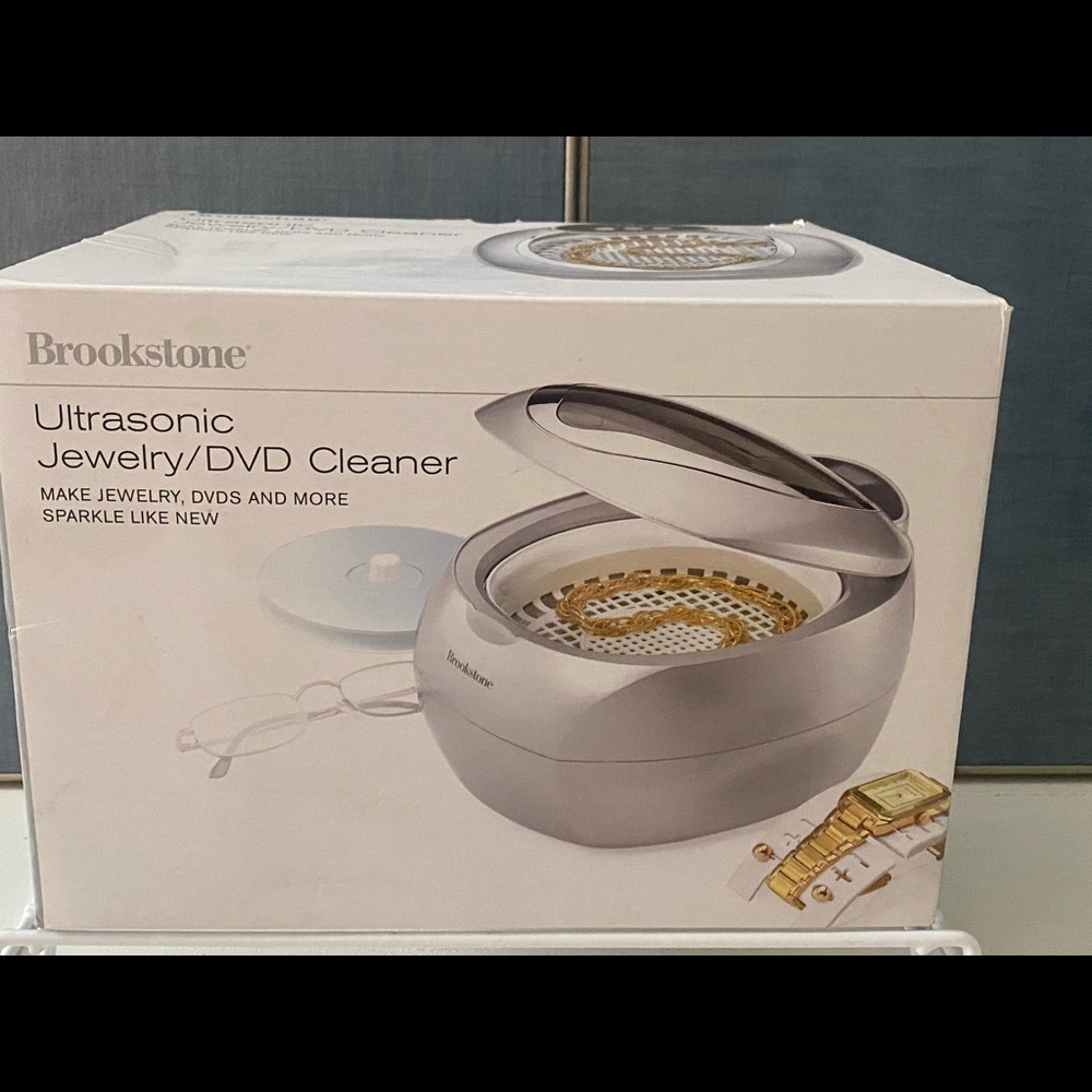 Brookstone ultrasonic jewelry/DVD cleaner and more